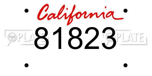 81823 California License Plate