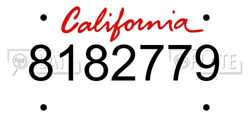 8182779 California License Plate