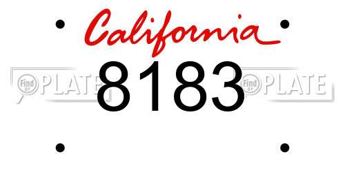 8183 California License Plate