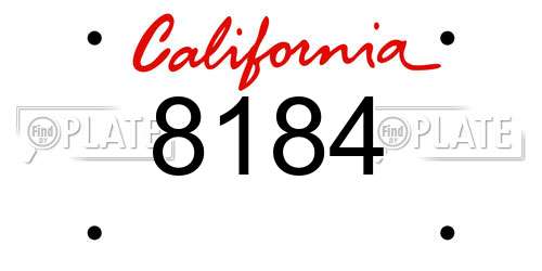 8184 California License Plate
