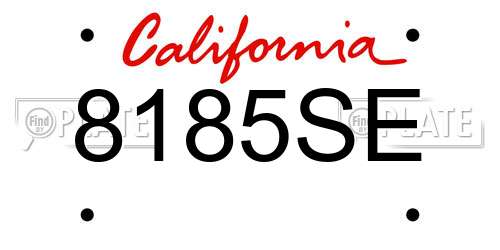 8185SE California License Plate