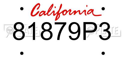 81879P3 California License Plate