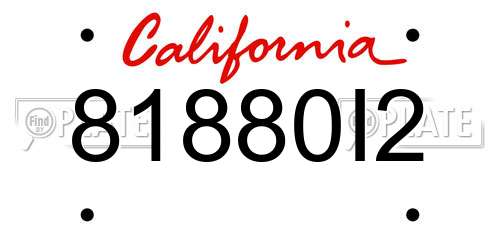 81880I2 California License Plate