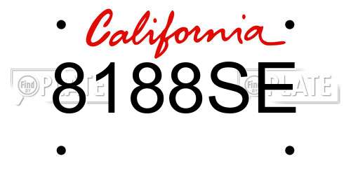 8188SE California License Plate