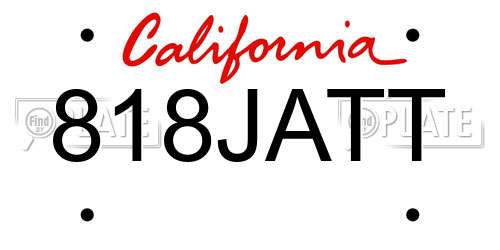 818JATT California License Plate