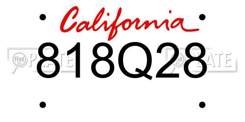 818Q28 California License Plate