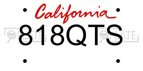 818QTS California License Plate