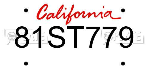 81ST779 California License Plate