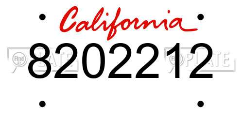 8202212 California License Plate