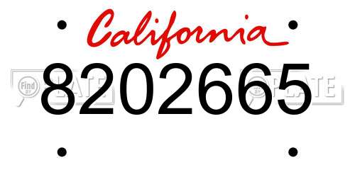 8202665 California License Plate