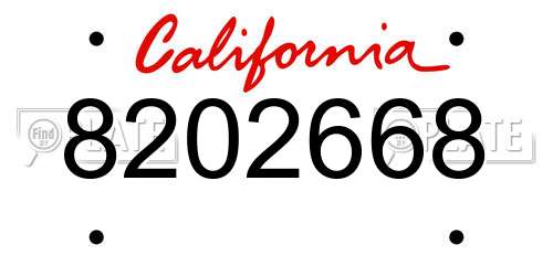 8202668 California License Plate