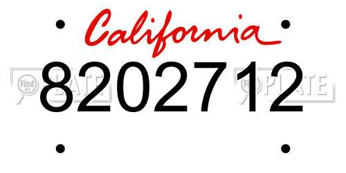 8202712 California License Plate