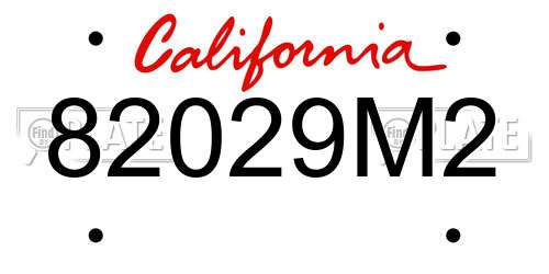82029M2 California License Plate