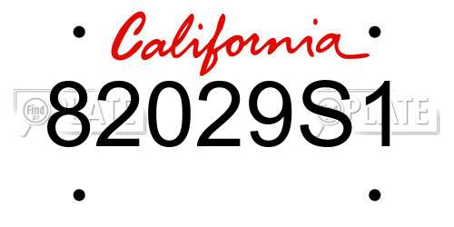 82029S1 California License Plate