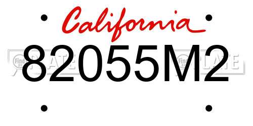 82055M2 California License Plate