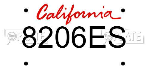 8206ES California License Plate