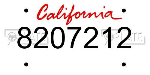 8207212 California License Plate