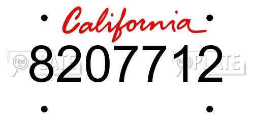 8207712 California License Plate