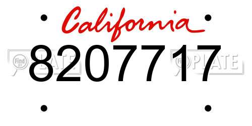 8207717 California License Plate
