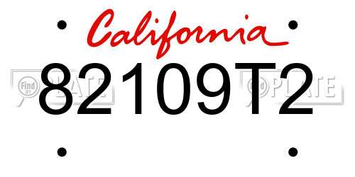 82109T2 California License Plate