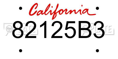 82125B3 California License Plate