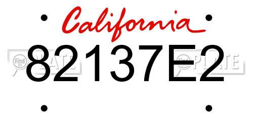 82137E2 California License Plate