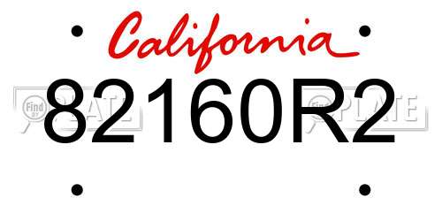 82160R2 California License Plate