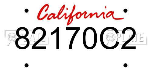 82170C2 California License Plate