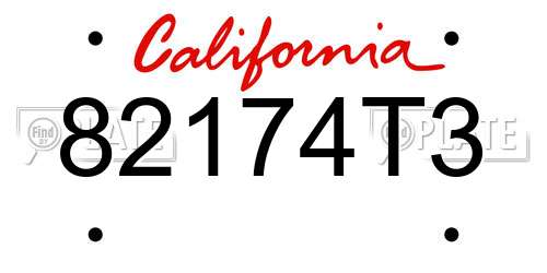 82174T3 California License Plate