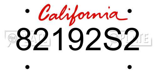 82192S2 California License Plate