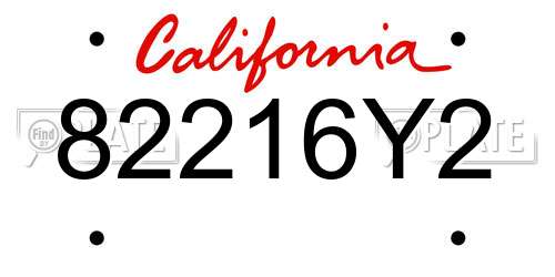 82216Y2 California License Plate