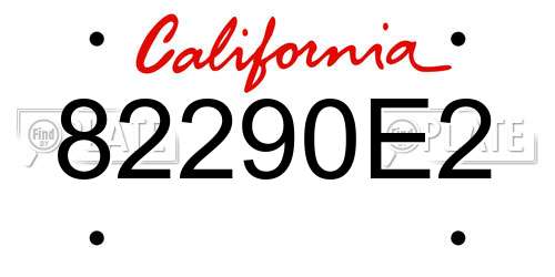82290E2 California License Plate
