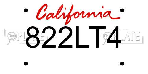 822LT4 California License Plate