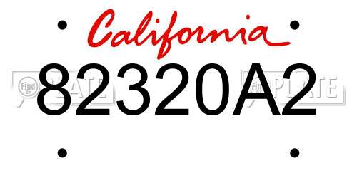 82320A2 California License Plate