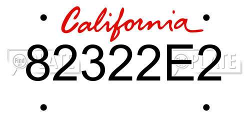 82322E2 California License Plate