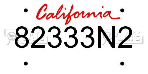 82333N2 California License Plate