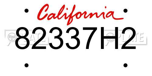 82337H2 California License Plate