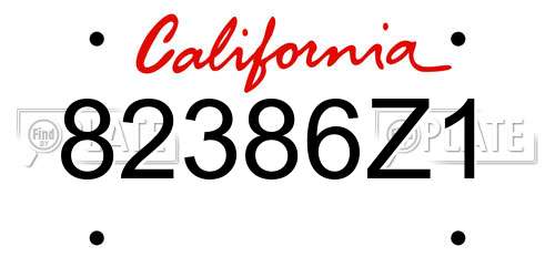 82386Z1 California License Plate