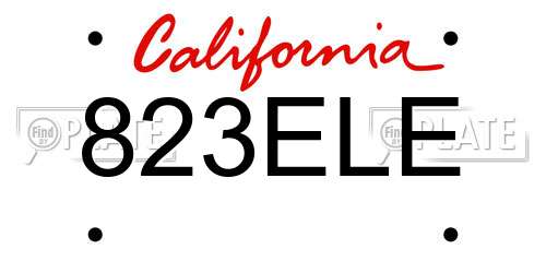 823ELE California License Plate