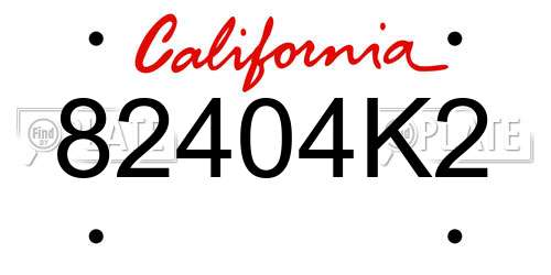 82404K2 California License Plate