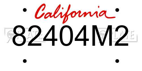 82404M2 California License Plate