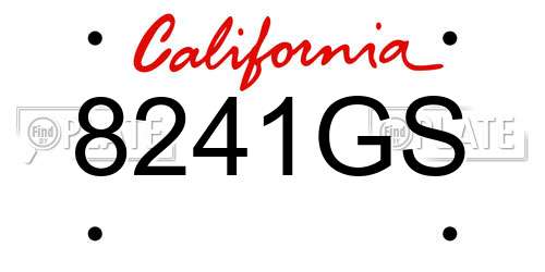 8241GS California License Plate