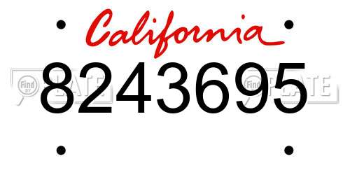 8243695 California License Plate