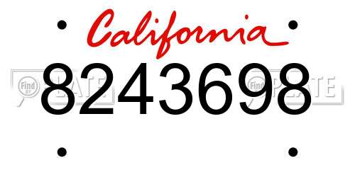 8243698 California License Plate