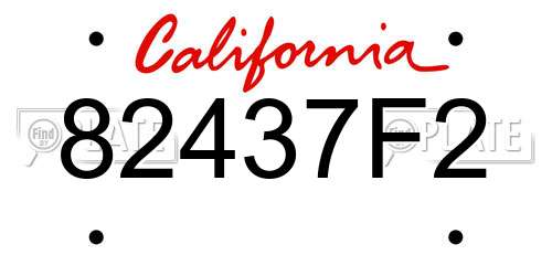 82437F2 California License Plate