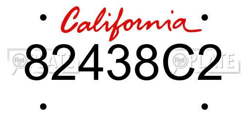 82438C2 California License Plate