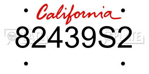 82439S2 California License Plate