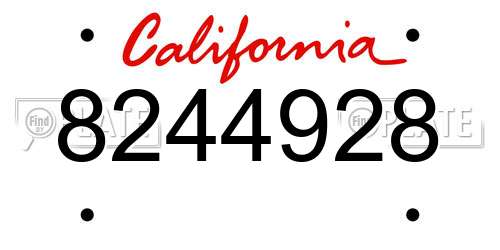 8244928 California License Plate