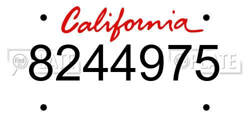 8244975 California License Plate