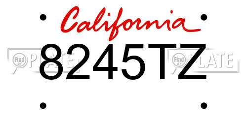 8245TZ California License Plate